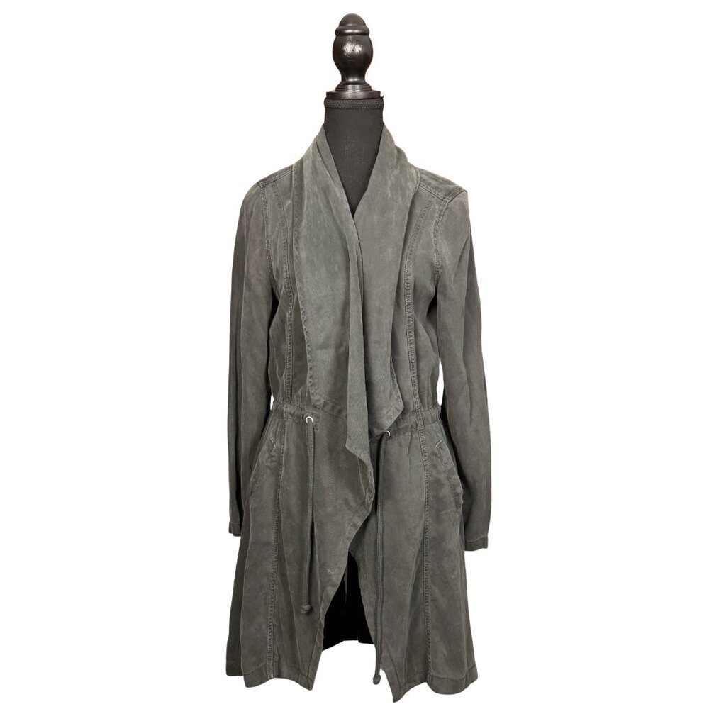 Max Jeans Lightweight Tencel Jacket Mineral Wash Gray Drape Front Small